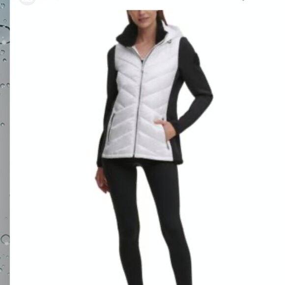 Calvin Klein Jackets & Blazers - Calvin Klein Performance black/white colorblock hooded zip front jacket size S